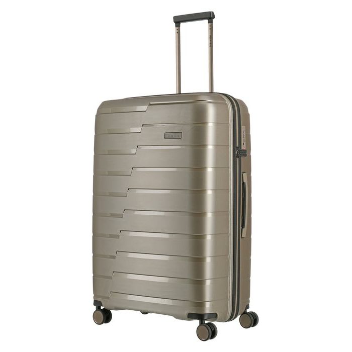 TRAVELITE, ŠKRUPINOVÝ CESTOVNÝ KUFOR AIR BASE L CHAMPAGNE METALLIC 105 L - ŠKRUPINOVÉ KUFRE - CESTOVNÉ  KUFRE A TAŠKY