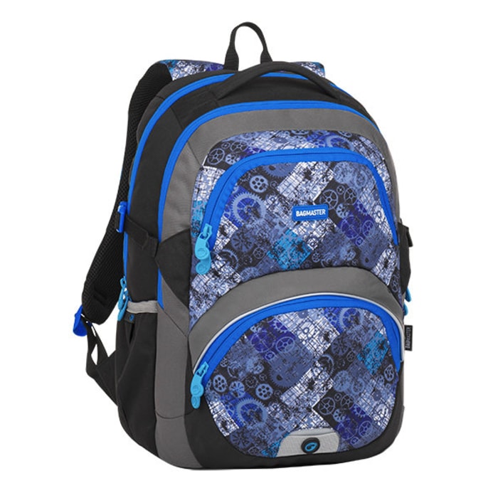 BAGMASTER, ŠKOLNÍ BATOH THEORY 8 D BLACK/BLUE/GRAY 24 L - ŠKOLNÍ A DĚTSKÉ BATOHY - BATOHY