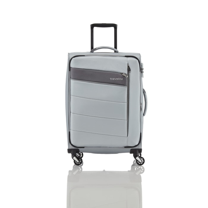 TRAVELITE, LÁTKOVÝ CESTOVNÝ KUFOR KITE 4W M SILVER 67/77 L - LÁTKOVÉ KUFRE - CESTOVNÉ  KUFRE A TAŠKY