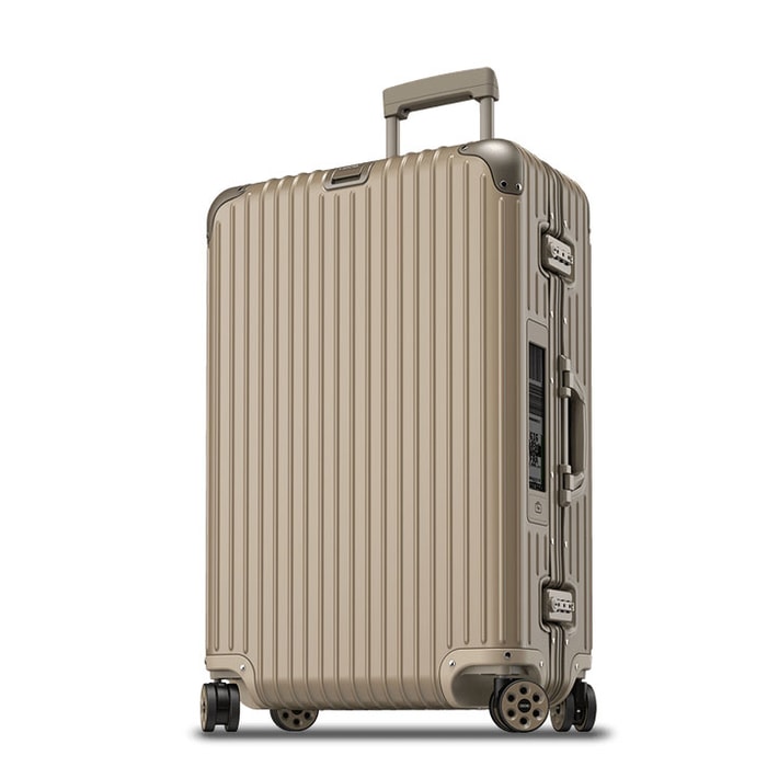 RIMOWA, KUFOR RIMOWA 74,5 TOPAS TITANIUM E-TAG, ZLATÁ - ŠKRUPINOVÉ KUFRE - CESTOVNÉ  KUFRE A TAŠKY