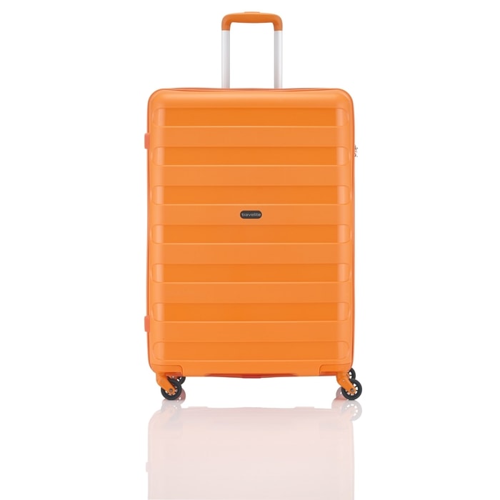 TRAVELITE, CESTOVNÝ KUFOR NOVA 4W M ORANGE 74048-87 67 L - ŠKRUPINOVÉ KUFRE - CESTOVNÉ  KUFRE A TAŠKY