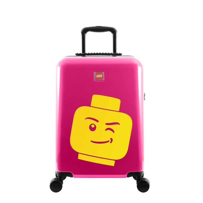 LEGO, KUFOR COLOURBOX MINIFIGURE HEAD 40 L RŮŽOVÝ - PRÍRUČNÁ BATOŽINA - CESTOVNÉ  KUFRE A TAŠKY