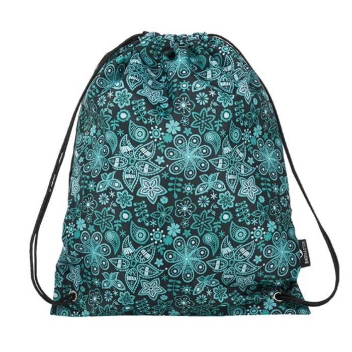 BAGMASTER, SÁČEK NA PŘEZUVKY ALFA 9 B BLACK/TURQUOISE 1,2 L - ŠKOLNÍ A DĚTSKÉ BATOHY - BATOHY