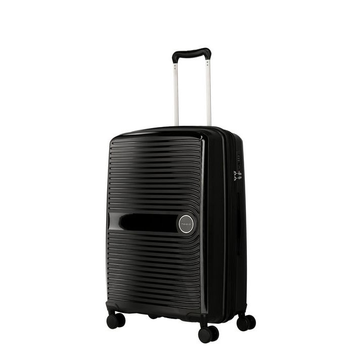 TRAVELITE, ŠKRUPINOVÝ CESTOVNÝ KUFOR CERIS M BLACK 72/83 L - ŠKRUPINOVÉ KUFRE - CESTOVNÉ  KUFRE A TAŠKY