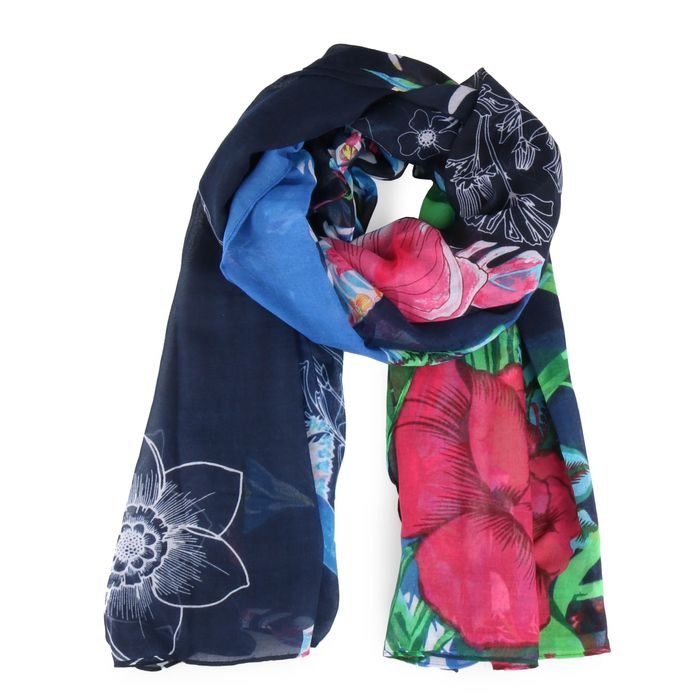 DESIGUAL, DÁMSKÝ ŠÁTEK FOULARD BIRDPALM 18SAWW54 - ŠÁTKY A ŠÁLY - DOPLŇKY