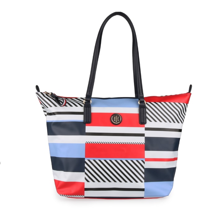 TOMMY HILFIGER, DÁMSKÁ KABELKA POPPY MULTI STRIPE AW0AW05317 - SHOPPER KABELKY - KABELKY