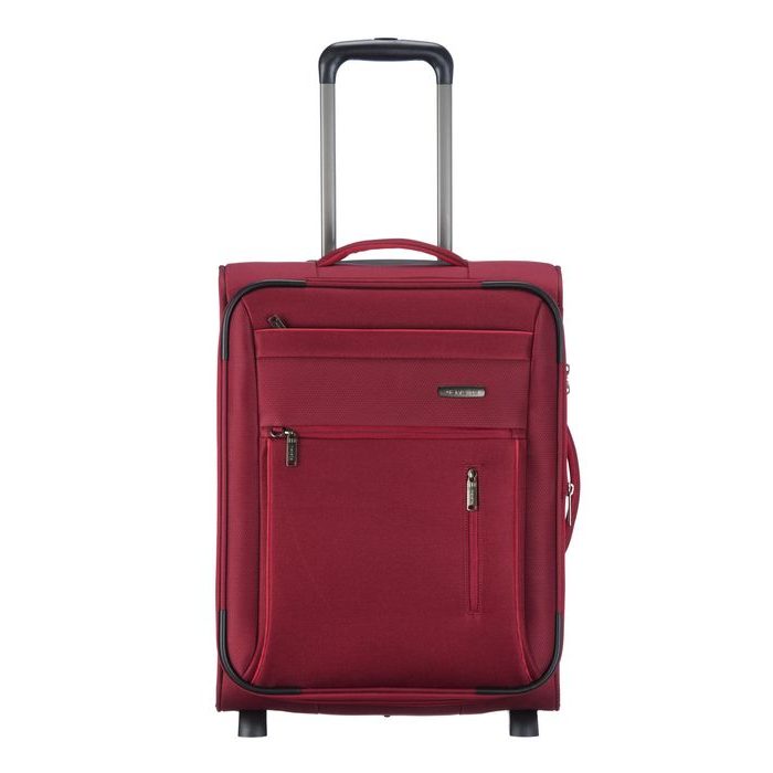 TRAVELITE, KABÍNOVÝ CESTOVNÝ KUFOR CAPRI 2W S RED 41/50 L - LÁTKOVÉ KUFRE - CESTOVNÉ  KUFRE A TAŠKY