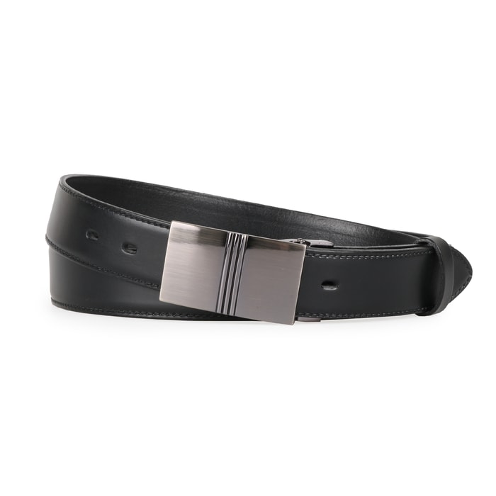 PENNY BELTS, CUREA SUPRADIMENSIONATĂ DIN PIELE PENTRU BĂRBAȚI  35-020-6PS, NEGRU - CURELE MĂRIMI MARI - ACCESORII