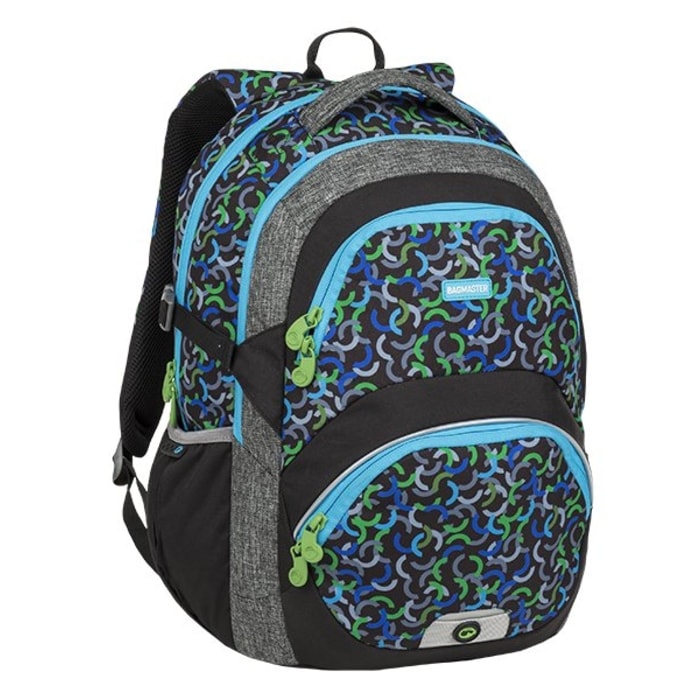 BAGMASTER, ŠKOLNÍ BATOH THEORY 9 E GREEN/BLUE/BLACK 24 L - ŠKOLNÍ A DĚTSKÉ BATOHY - BATOHY