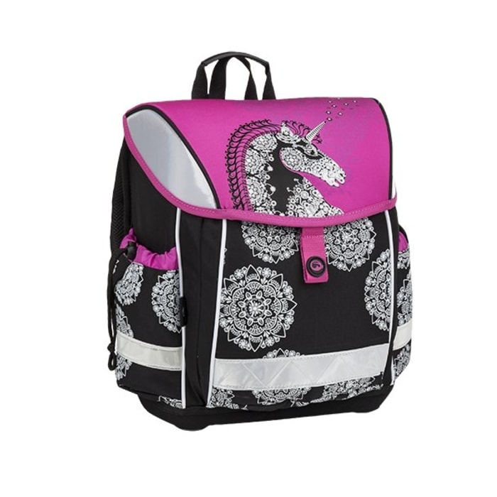 BAGMASTER, ŠKOLSKÁ AKTOVKA LIM 9 A PINK/BLACK/WHITE 15 L - ŠKOLSKÉ A DETSKÉ BATOHY - BATOHY