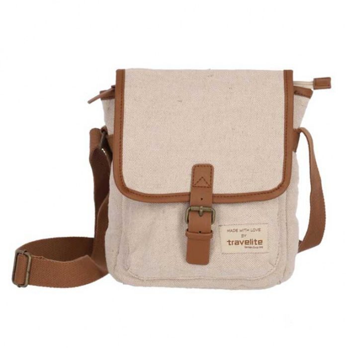 TRAVELITE, CROSSBODY TAŠKA HEMPLINE A5 BEIGE - TAŠKY PŘES RAMENO - PÁNSKÉ TAŠKY