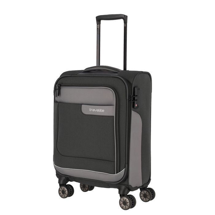 TRAVELITE, KABÍNOVÝ CESTOVNÁ KUFOR VIIA 4W S ANTHRACITE 34 L - PRÍRUČNÁ BATOŽINA - CESTOVNÉ  KUFRE A TAŠKY