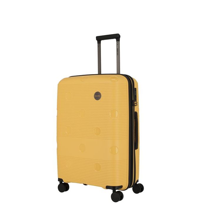 TRAVELITE, ŠKRUPINOVÝ CESTOVNÝ KUFOR SMARTY 4W M YELLOW 70/79 L - ŠKRUPINOVÉ KUFRE - CESTOVNÉ  KUFRE A TAŠKY