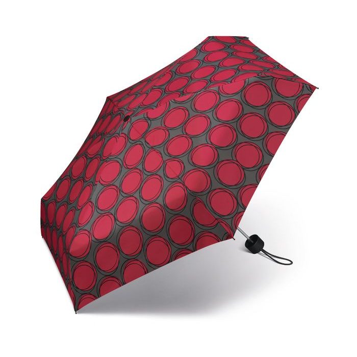 PIERRE CARDIN, SKLÁDACÍ DEŠTNÍK PETITO DOTS & CIRCLES RASPBERRY 82411 - DEŠTNÍKY - DOPLŇKY