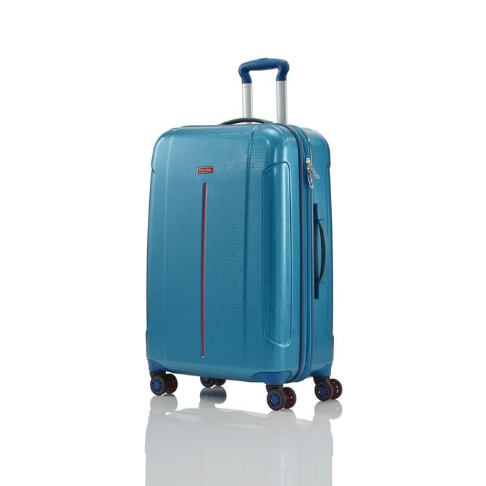 TRAVELITE, CESTOVNÝ KUFOR ECHO M AQUA BLUE 73448-25 75/87 L - ŠKRUPINOVÉ KUFRE - CESTOVNÉ  KUFRE A TAŠKY