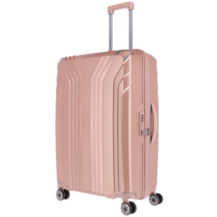 TRAVELITE, SKOŘEPINOVÝ CESTOVNÍ KUFR ELVAA 4W L ROSE GOLD 102 L - SKOŘEPINOVÉ KUFRY - CESTOVNÍ KUFRY A TAŠKY