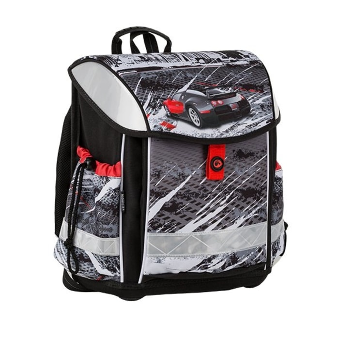 BAGMASTER, ŠKOLSKÁ AKTOVKA LIM 9 B BLACK/WHITE/RED 15 L - ŠKOLSKÉ A DETSKÉ BATOHY - BATOHY