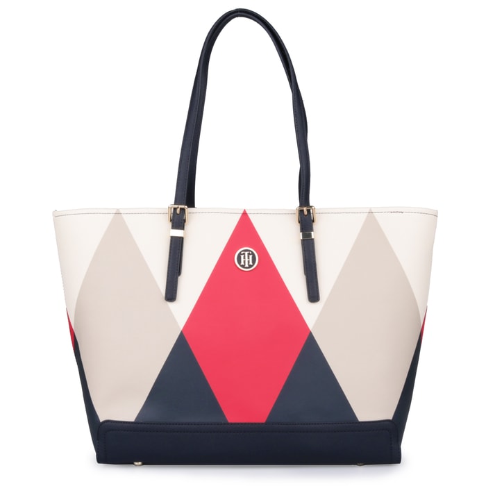 TOMMY HILFIGER, VELKÁ DÁMSKÁ SHOPPER KABELKA AW0AW04643 - SHOPPER KABELKY - KABELKY