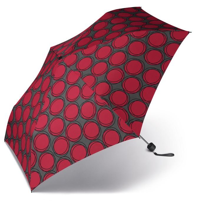 PIERRE CARDIN, SKLADACÍ DÁŽDNIK SLIMLINE MANUAL DOTS & CIRCLES RASPBERRY 82412 - DÁŽDNIKY - DOPLNKY