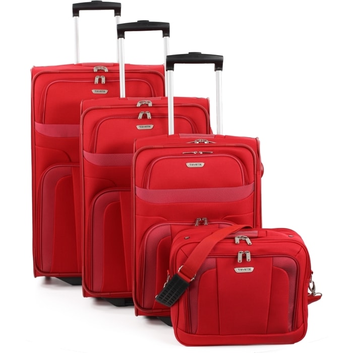 TRAVELITE, TRAVELITE ORLANDO S,M,L – SADA 3 KUFRŮ + BOARDING BAG RED - SADY CESTOVNÝCH KUFROV - CESTOVNÉ  KUFRE A TAŠKY