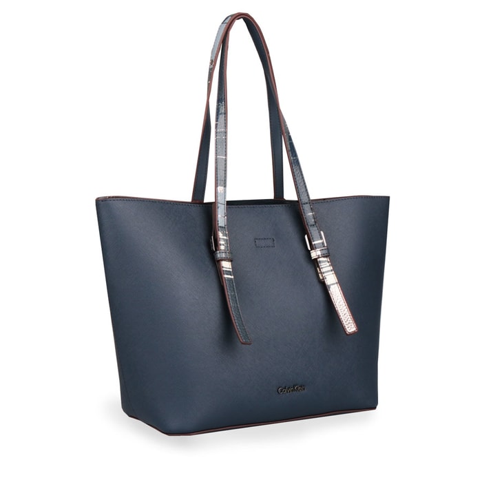 CALVIN KLEIN, KABELKA MEDIUM TOTE SOLID K60K603674 909, MODRÁ - SHOPPER KABELKY - KABELKY