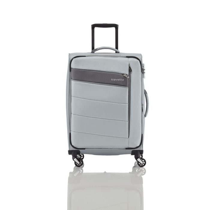 TRAVELITE, LÁTKOVÝ CESTOVNÝ KUFOR KITE 4W L SILVER 95/109 L - LÁTKOVÉ KUFRE - CESTOVNÉ  KUFRE A TAŠKY