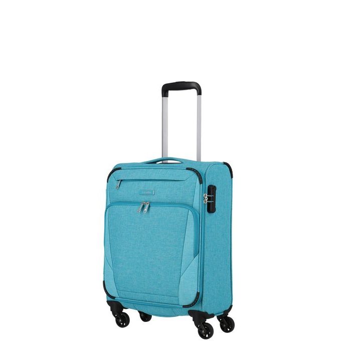 TRAVELITE, KABÍNOVÝ CESTOVNÝ KUFOR JAKKU 4W S TURQUOISE 33 L - PRÍRUČNÁ BATOŽINA - CESTOVNÉ  KUFRE A TAŠKY