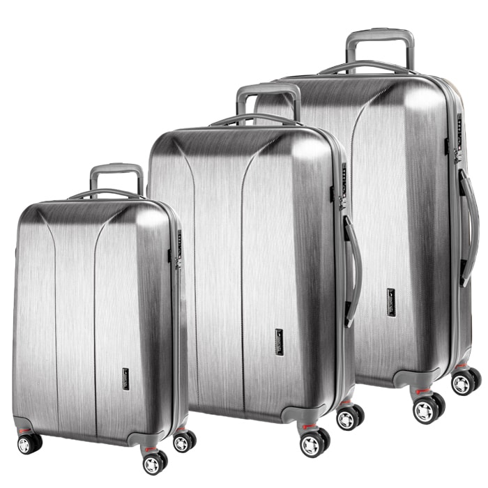 Sada cestovných kufrov New Carat S + M + L, strieborná - Delmas.sk