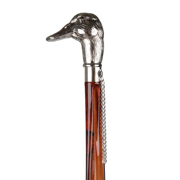 WALKING STICKS, OBOUVACÍ LŽÍCE KOVOVOU HLAVOU HUSY 4056 - VYCHÁDZKOVÉ PALICE - DOPLNKY