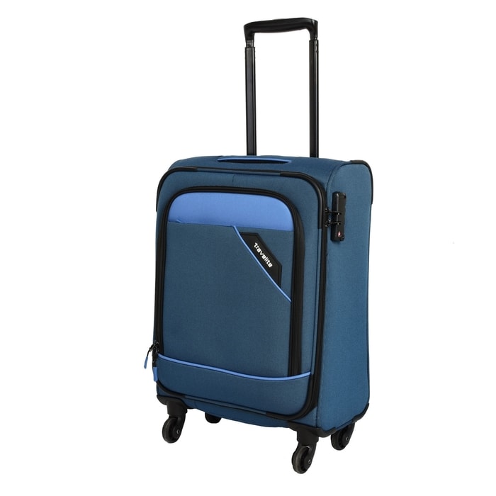 TRAVELITE, KABÍNOVÝ CESTOVNÝ KUFOR DERBY 4W S BLUE 41 L - LÁTKOVÉ KUFRE - CESTOVNÉ  KUFRE A TAŠKY