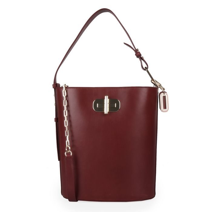 TOMMY HILFIGER, DÁMSKÁ KOŽENÁ KABELKA SOFT TURNLOCK BUCKET AW0AW07358 - KABELKY PŘES RAMENO - KABELKY