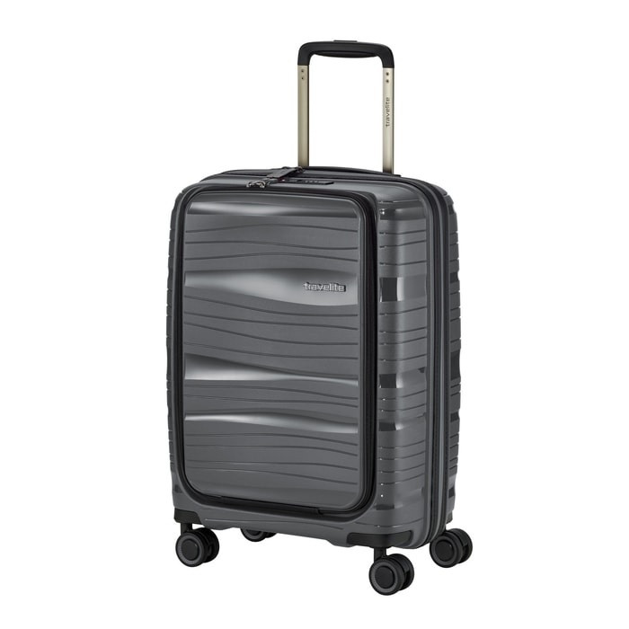 TRAVELITE, KABÍNOVÝ CESTOVNÝ KUFOR MOTION S FRONT POCKET ANTHRACITE 43 L - PRÍRUČNÁ BATOŽINA - CESTOVNÉ  KUFRE A TAŠKY