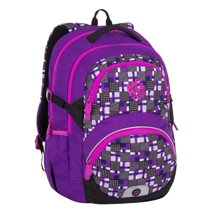 BAGMASTER, ŠKOLNÍ BATOH THEORY 7 C VIOLET/PINK 24 L - ŠKOLNÍ A DĚTSKÉ BATOHY - BATOHY