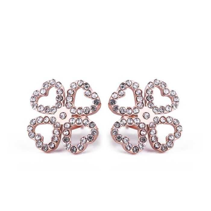 VUCH, DÁMSKE NÁUŠNICE CLOVERLEAF ROSE GOLD - ŠPERKY A HODINKY - DOPLNKY