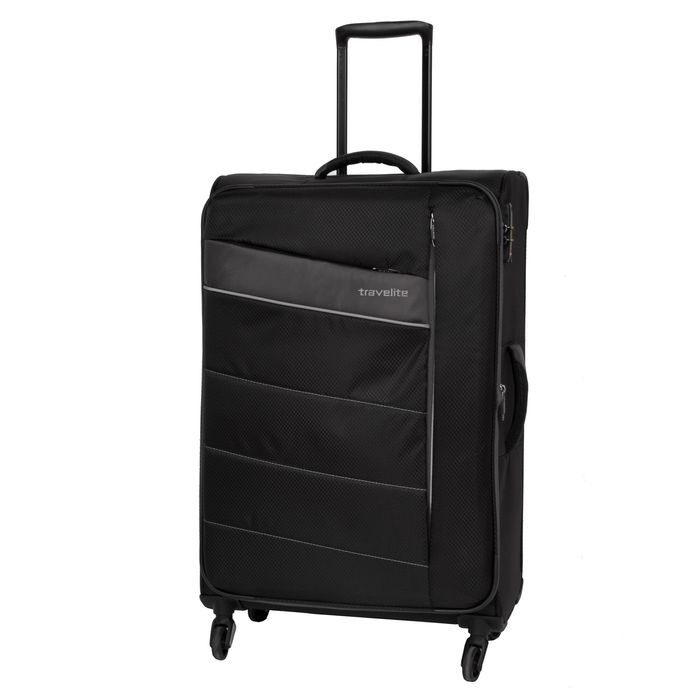 TRAVELITE, CESTOVNÍ KUFR KITE 4W L BLACK 95/109 L - LÁTKOVÉ KUFRY - CESTOVNÍ KUFRY A TAŠKY