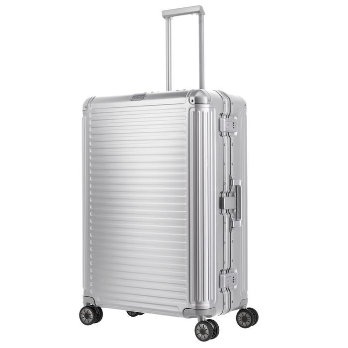 TRAVELITE, HLINÍKOVÝ CESTOVNÝ KUFOR NEXT 4W L SILVER 100 L - ŠKRUPINOVÉ KUFRE - CESTOVNÉ  KUFRE A TAŠKY