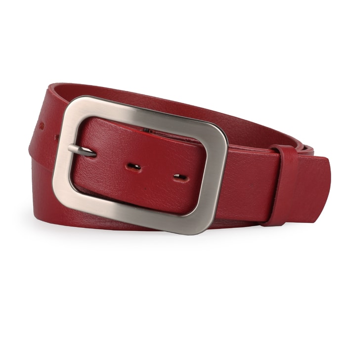 PENNY BELTS, DÁMSKÝ KOŽENÝ OPASEK 11493 - ČERVENÝ - DÁMSKÉ OPASKY - DOPLŇKY