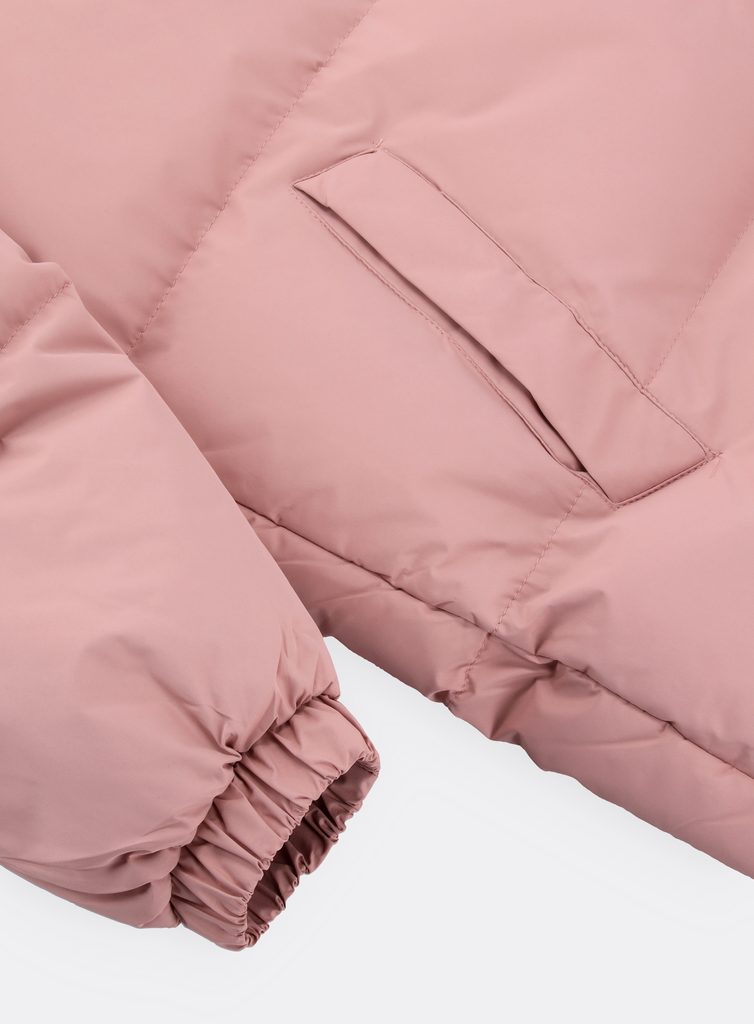 Dámska dlhá zimná bunda s kapucňou púdrová - Zimné bundy - MODOVO