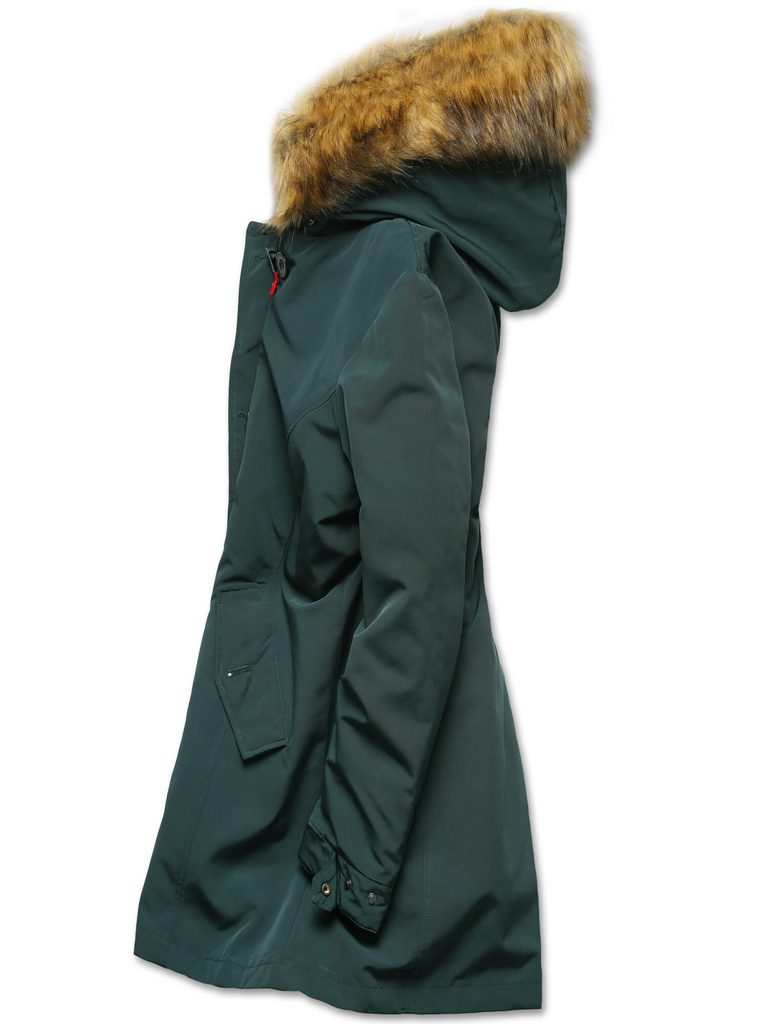 Zateplená dámská zimní bunda olivová - Bundy - MODOVO