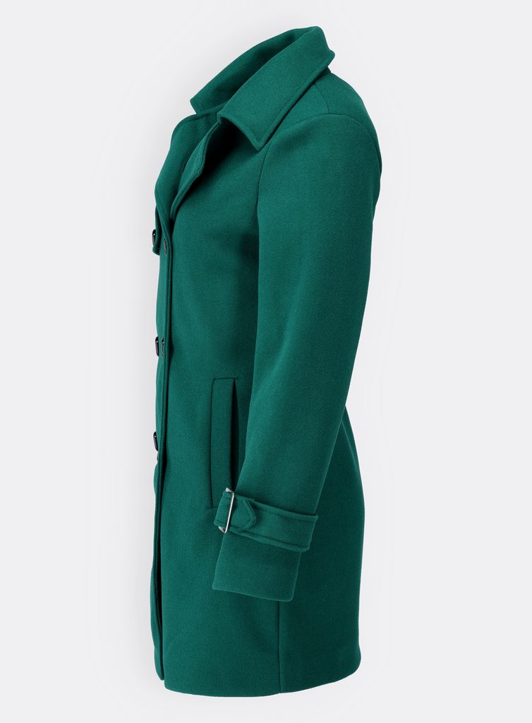 Krátký dámský kabát zelený - Kabáty - MODOVO