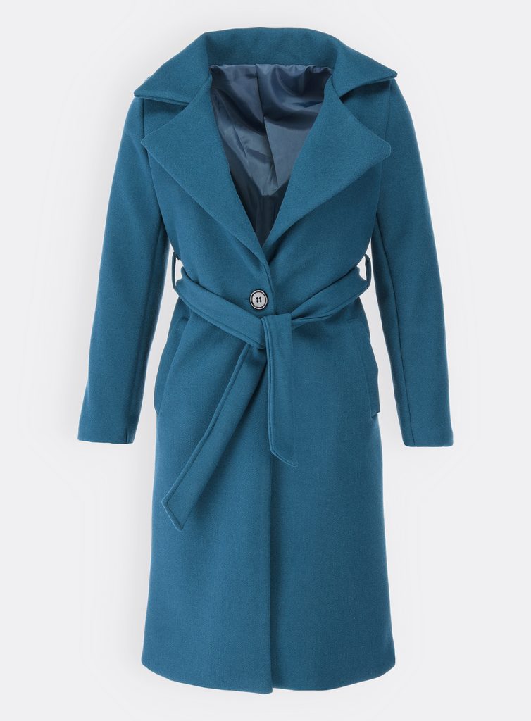 Dlouhý dámský kabát smaragdově zelený - Kabáty - MODOVO