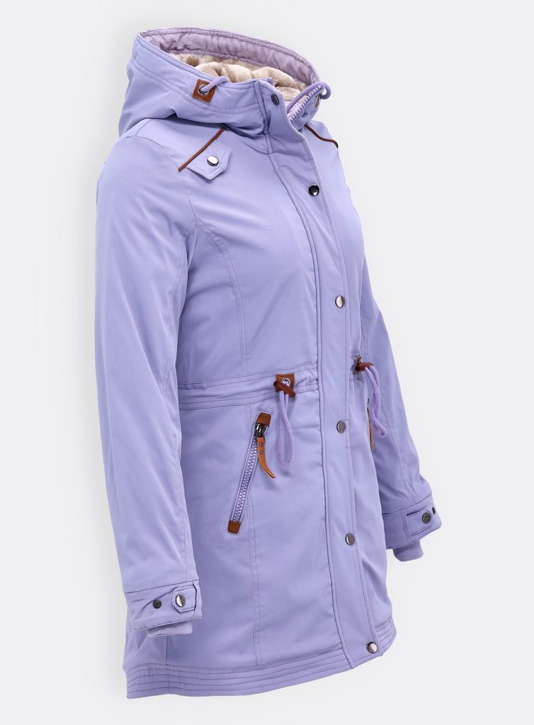 Dámska zimná bunda s kožušinovou podšívkou svetlofialová - Zimné bundy -  MODOVO