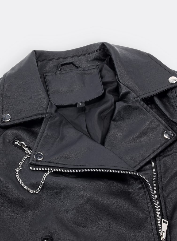 Dámská koženková bunda černá - Koženkové bundy - MODOVO