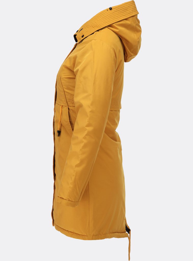 Dámska zimná obojstranná bunda žltá/ čierna - Zimné bundy - MODOVO