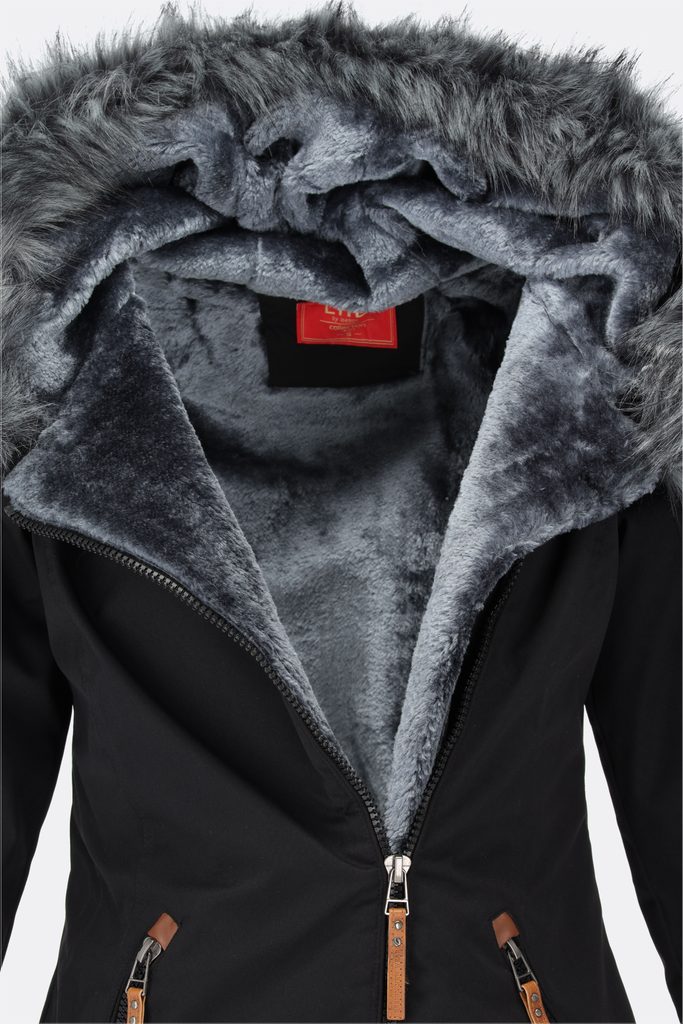 Dámska zimná bunda s asymetrickým zapínaním čierna - Bundy - MODOVO