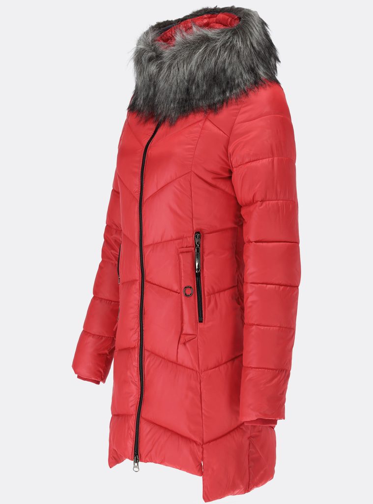 Dámska prešívaná zimná bunda lesklá červená - Zimné bundy - MODOVO