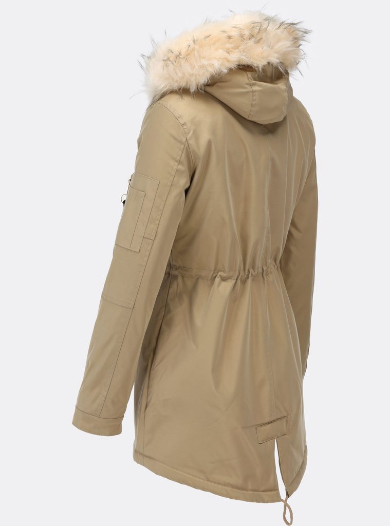 Dámska zimná bunda s kapucňou béžová - Zimné bundy - MODOVO