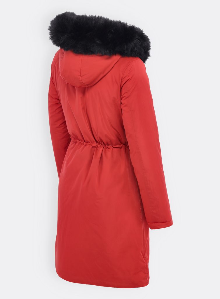 Dámska obojstranná bunda červeno-čierna - Zimné bundy - MODOVO