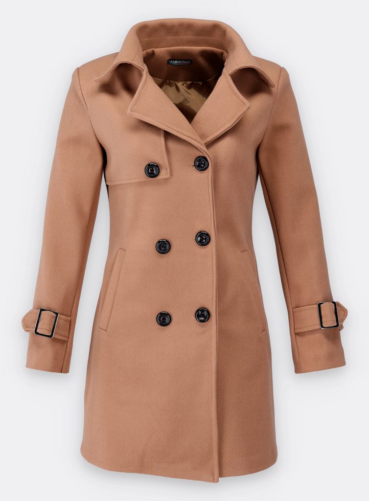 Krátky dámsky kabát svetlohnedý - Kabáty - MODOVO