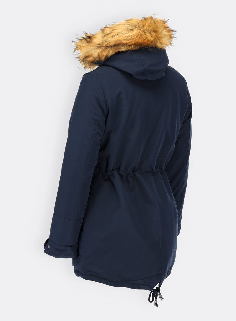 Dámska zimná bunda s kapucňou tmavomodrá - Zimné bundy - MODOVO